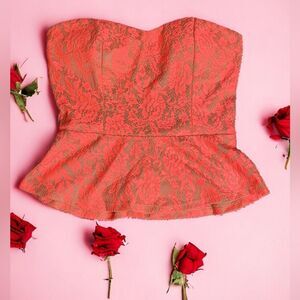 Neon Lace Floral Corset Top
